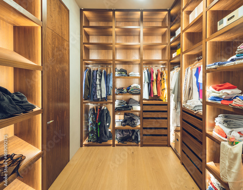 Tableau sur toile Modern interior of dressing room in luxury apartment