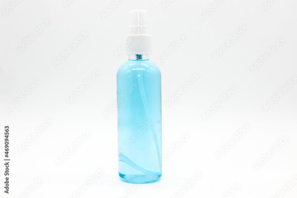 Hand sanitizer bottle on white background with selective focus Hand sanitizer bottle on white background with selective focus