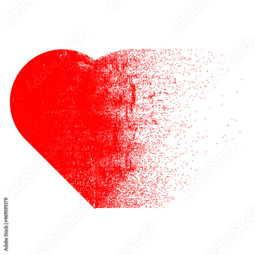 Glitch distorted heart shape . Minimal art design . Noise destroyed circle logo . Trendy defect error shapes . Glitched frame .Broken effect . Grunge texture . Dispersion effect .vector 