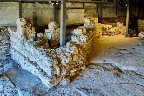 in City of David, archaeological site that reveals birth place of Jerusalem. is located southeast of Old City, on Ophel Hill near Western Wall which is now under Arab village of Silwan, israel