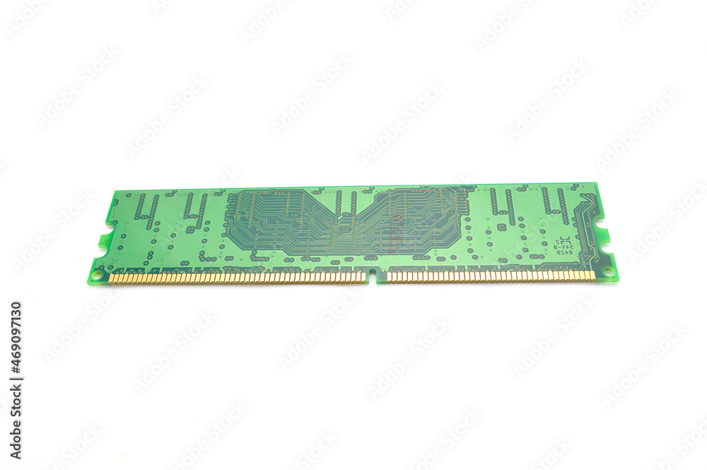 Electronic circuit and processor on a white background close-up. Microchip, computer, technology Electronic circuit and processor on a white background close-up. Microchip, computer, technology