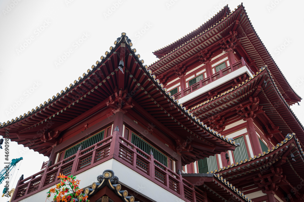 Singapore,02,15,2019. Sculpture in the buddha tooth relic temple