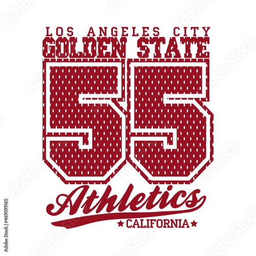 Los angeles City Golden State 55 Athletics California Red
