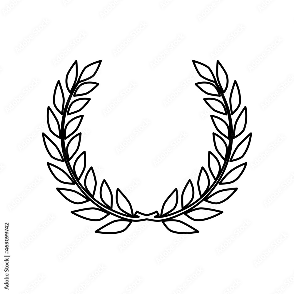 Laurel wreath. award logo isolated on white background