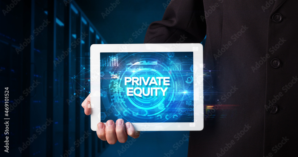 Person holding tablet, business concept Person holding tablet, business concept