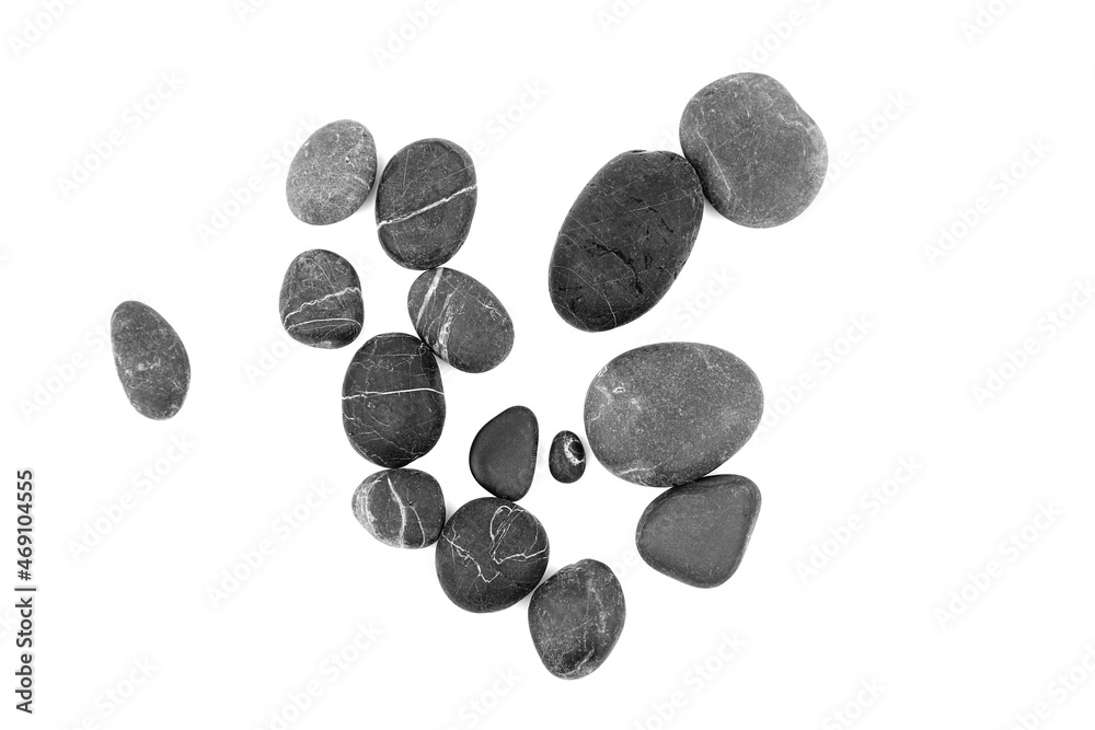 Smooth pebble stones isolated on white Smooth pebble stones isolated on white