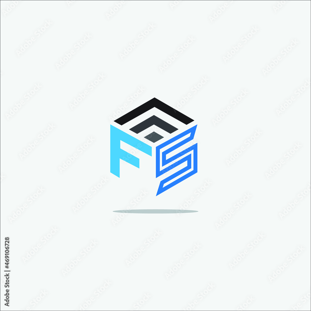 letter F S logo design in cube for your business financial tax vector template letter F S logo design in cube for your business financial tax vector template