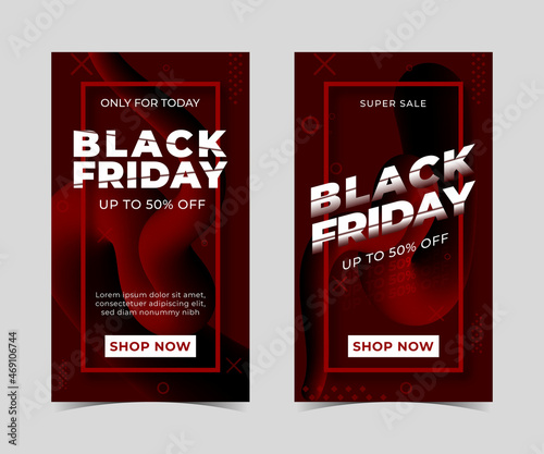Black friday sale with gradient fluid background perfect for social media stories as well as posters and banners