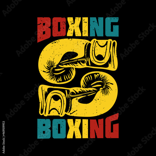 t shirt design boxing boxing with boxing glove and black background vintage illustration