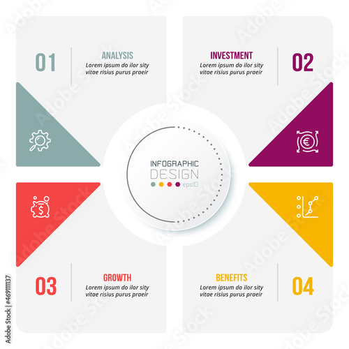 Business concept infographic template with diagram.