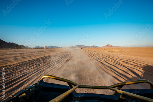 First-Person Front View of Safari Trip on ATV