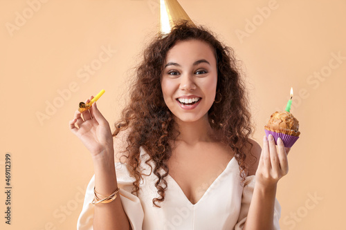 Happy African-American woma...