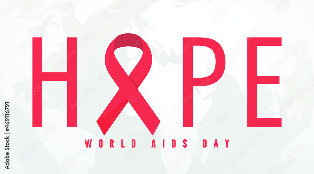 world aids day 1 december awareness concept, sign, banner, cover, social media template with red HIV awareness ribbon on an abstract background world aids day 1 december awareness concept, sign, banner, cover, social media template with red HIV awareness ribbon on an abstract background