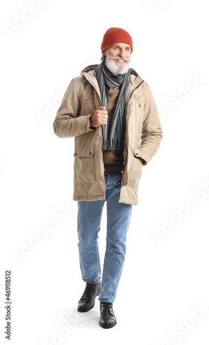 Stylish mature man in warm ...