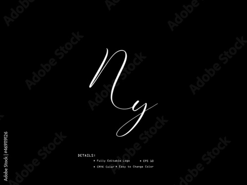 NY n y Initial letter handwriting and signature Ny logo icon for beauty vector initial logo, fashion, boutique, floral, wedding, or all kind of use
