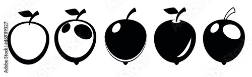 black and white apple set