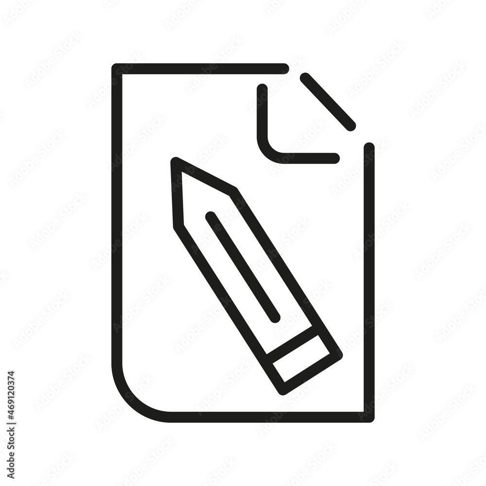 Document Outline Vector Icon. Illustration Of A Stroke Vector On A White Background. From App And Website Document Outline Vector Icon. Illustration Of A Stroke Vector On A White Background. From App And Website