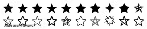 Star icon set. Different shape stars collection. vector illustration