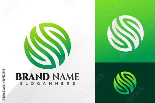 Letter S Green Leaf Logo Design Vector Template