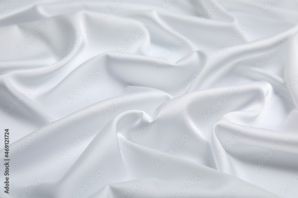 Obraz premium Texture of delicate white fabric as background, closeup