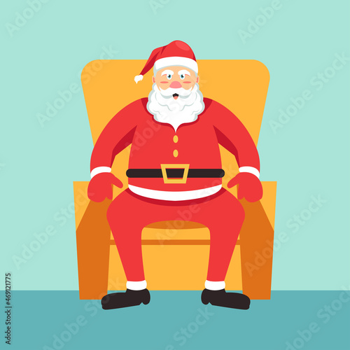 Happy Santa Claus Sitting in a Chair