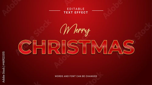 Merry Christmas text effect editable modern style color