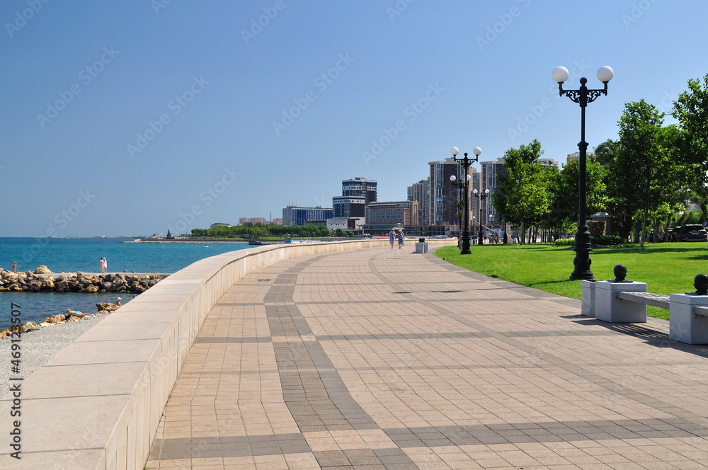 view of the embankment of the Novorossiysk city. Russia