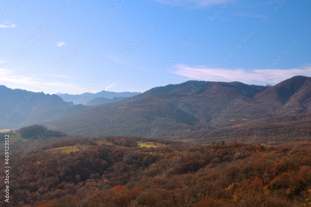 View of the Lago-Naki plateau. Adygea. Russia. Autumn
