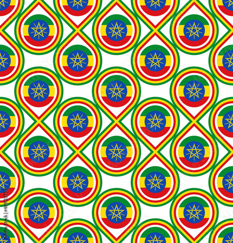 seamless pattern of ethiopia flag. vector illustration