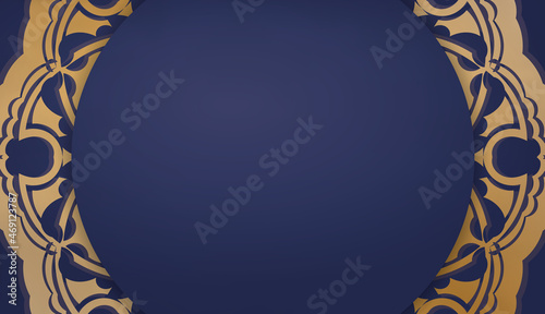 Dark blue background with abstract gold pattern and place under your text