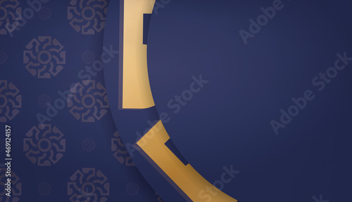 Dark blue background with golden mandala pattern and place for text
