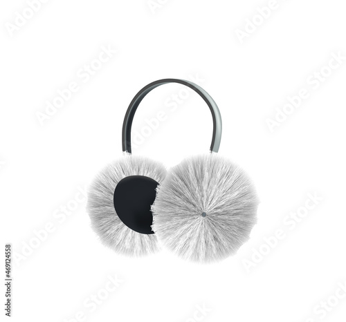 Grey muffs warmers. vector illustration