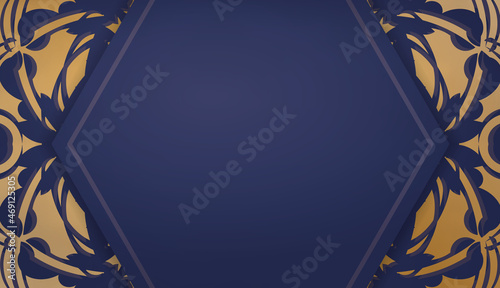 Dark blue background with Indian gold pattern and place under your text