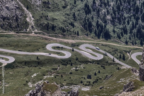Aerial view of Pordoi Pass, Trentino-Alto Adige, Italy photo