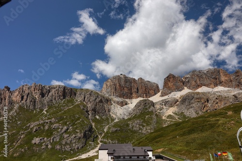 View of the Sass Pordoi. Trentino, Italy photo