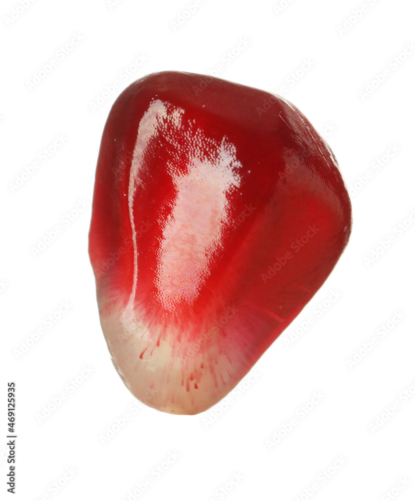 Juicy ripe pomegranate seed isolated on white
