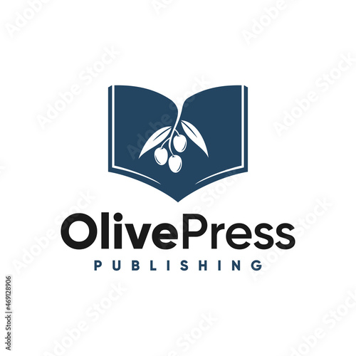 logo illustration for publishing, olive, book