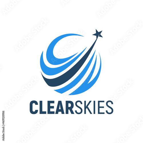 star with swoosh logo inspiration, technology, sky