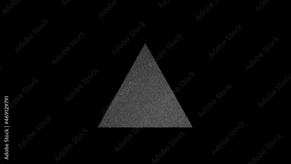 3D pyramid with gray sand surface rotating on black background, 4K abstract animation 3D pyramid with gray sand surface rotating on black background, 4K abstract animation