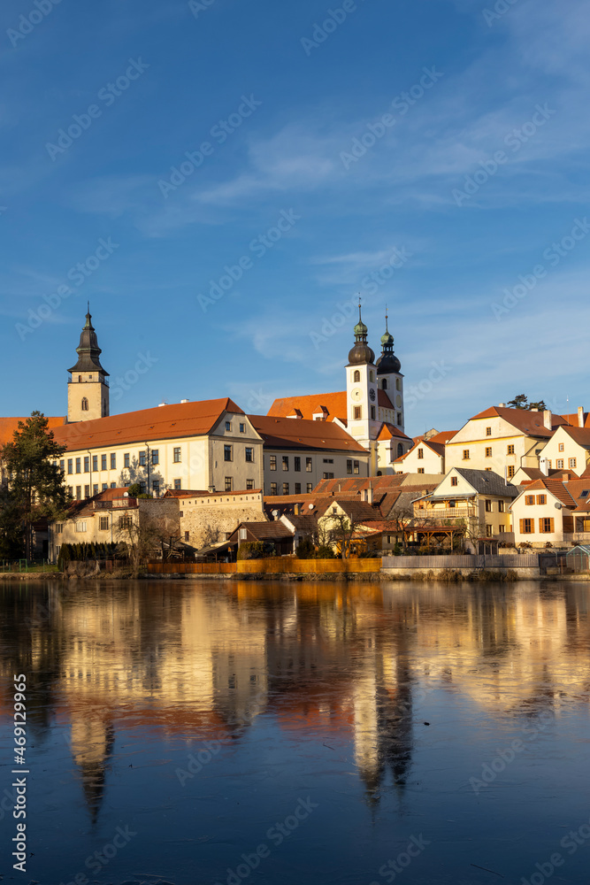 Obraz Telc, wpisane na Listę Światowego Dziedzictwa UNESCO, Południowe Morawy, Czechy.