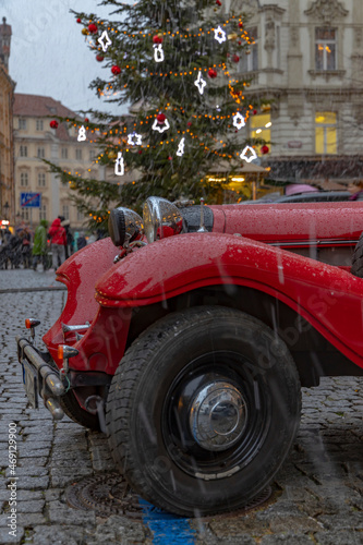 Christmas tree on Havelske namesti in Prague Czech Republic photo