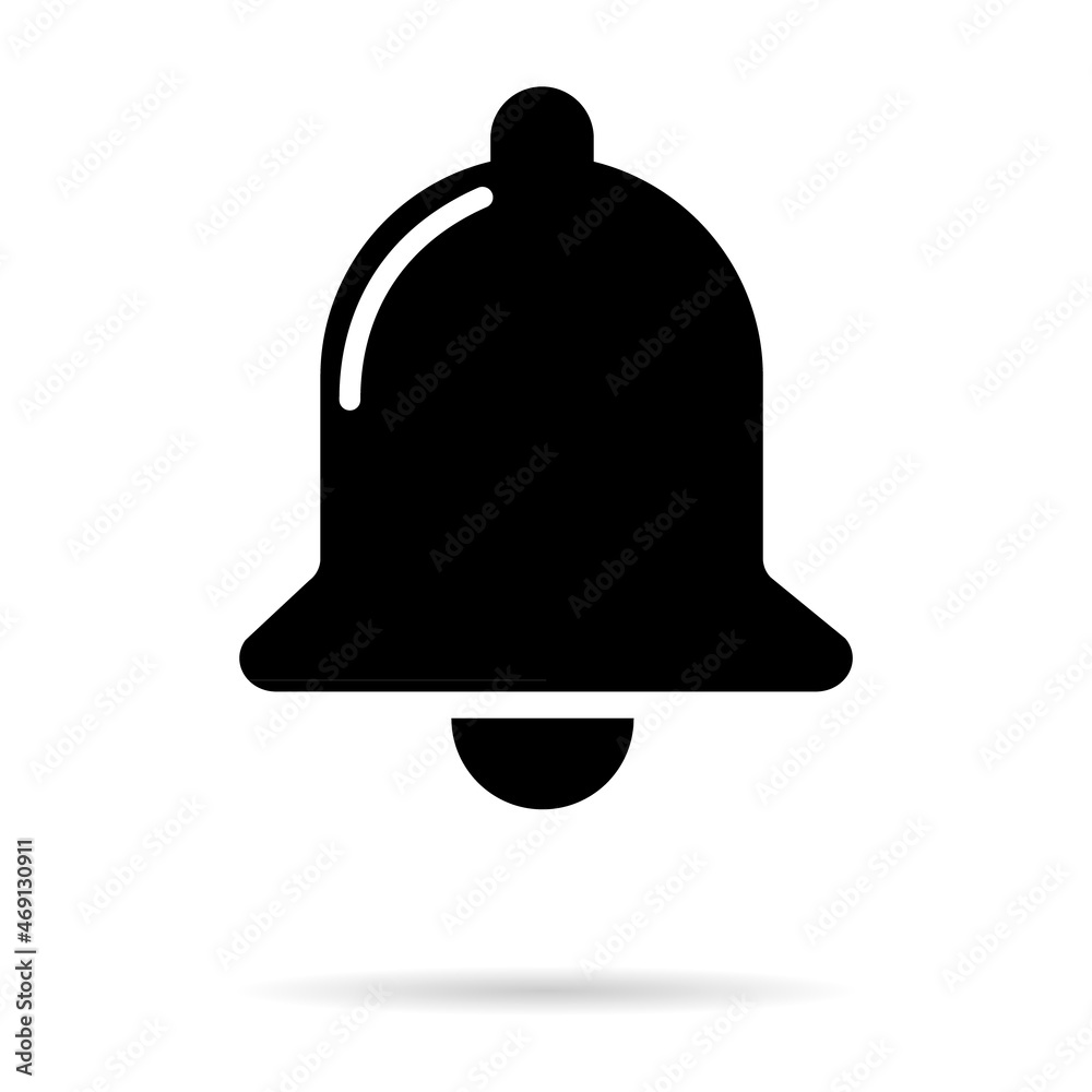 Bell alert icon isolated on white background, black alarm vector illustration symbol, ring web signal Bell alert icon isolated on white background, black alarm vector illustration symbol, ring web signal