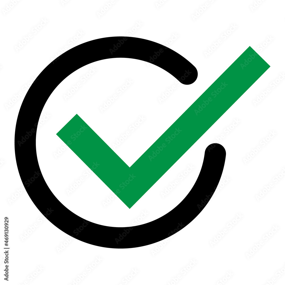 Check mark, tick icon, succes - yes vector illustration isolated on background, vote positive Check mark, tick icon, succes - yes vector illustration isolated on background, vote positive