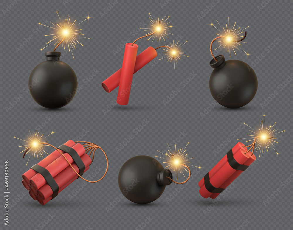 Realistic 3d Bomb Tnt And Dynamite Sticks With Burning Fuse Explosive Realistic 3d Bomb Tnt And Dynamite Sticks With Burning Fuse Explosive
