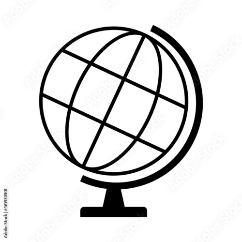 Globus map icon, Earth globe symbol, travel to world, plated for web, logo, website vector illustration