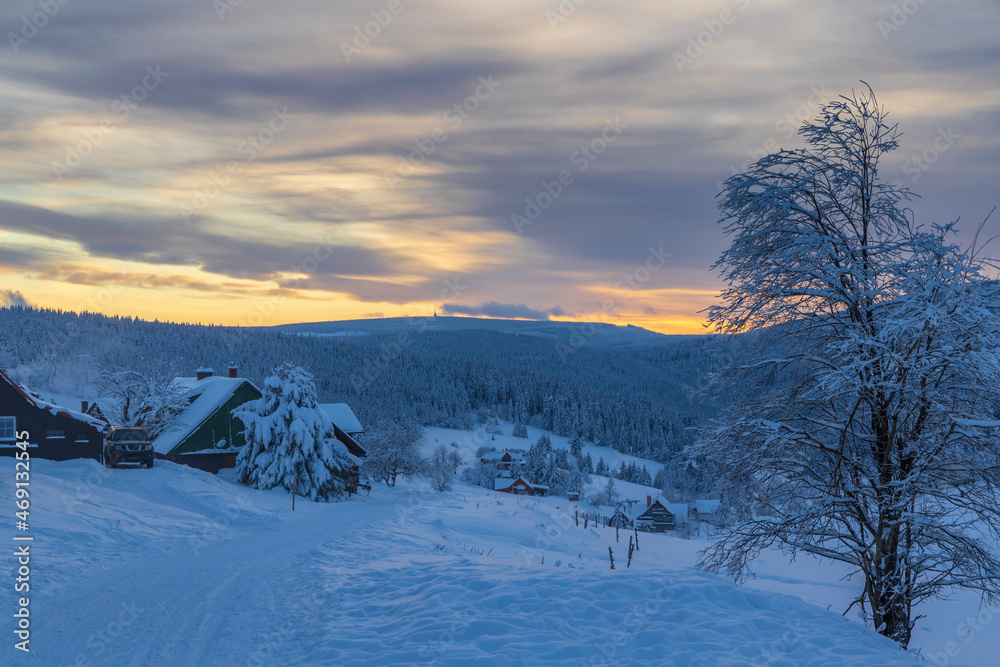 Landscape with Mala Upa, National park Krkonose, Eastern Bohemia, Czech Republic