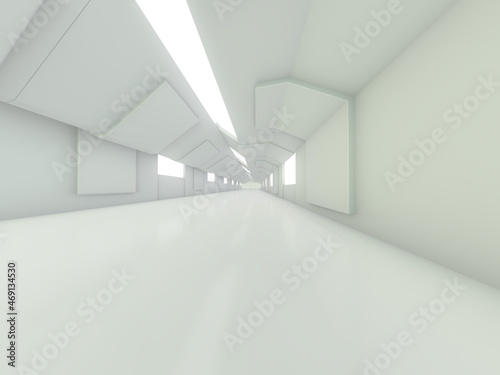 Abstract modern empty architecture background. 3D illustration