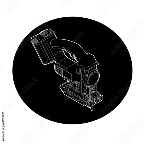 Jigsaw tools with background black