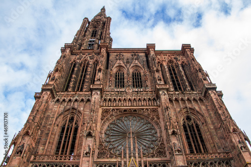 Strasbourg, France, October 31, 2021, Notre-Dame de Strasbourg Cathedral is a Gothic cathedral.