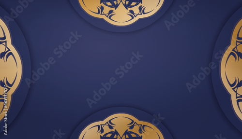 Dark blue banner with Greek gold ornaments and place for text